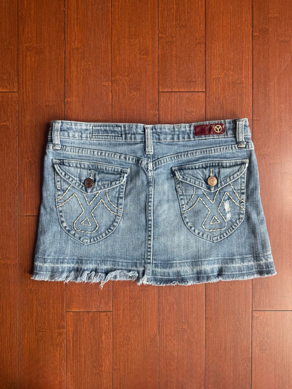 YASO Distressed‎ Denim Mini Skirt - Size 7/8 / 29